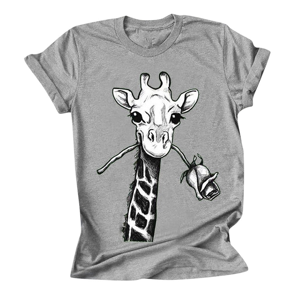 Vtg White Multi-Coloured Graphic Art Animal Giraffe Trees Abstract Blouse UK 18