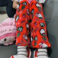 thumbnail image 1 of Pantalones de pijama de lana de Hello Kitty para mujer, calzas suaves de dibujos animados de Anime Sanrio de Navidad, pantalones casuales para el hogar, regalo de cumpleaños Kawaii, 1 of 4