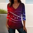 thumbnail image 7 of 250th American Flag Shirts Women 4th of July V-Neck 3/4 Sleeve Patriotic T-Shirt 2026 Independence Day Tops, 7 of 7