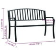thumbnail image 4 of vidaXL Garden Bench Black 120 cm Steel, 4 of 5
