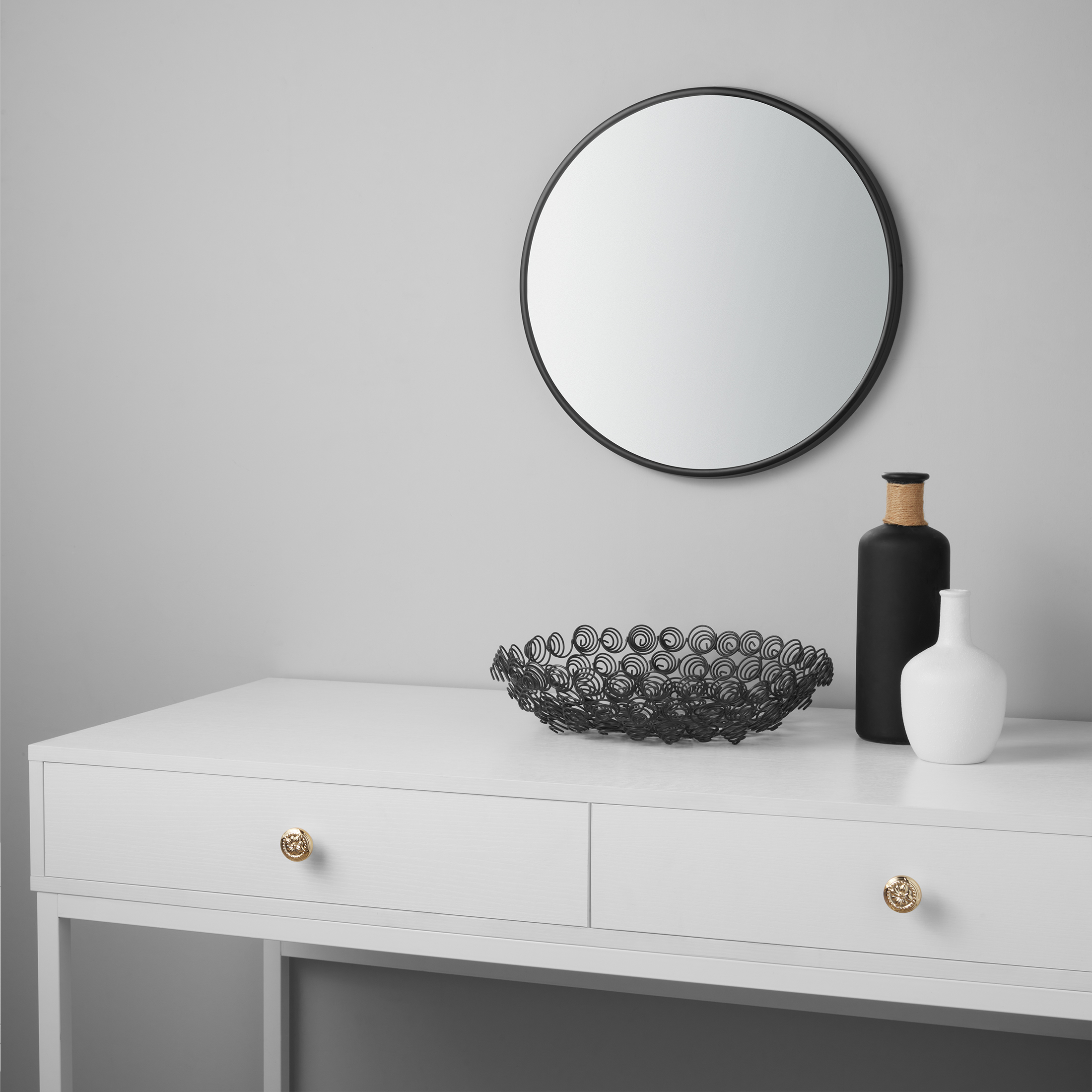 Mainstays 18 Inch Black Round Wall Mirror photo 6