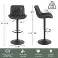 thumbnail image 6 of YOUNIKE Swivel Bar Stools Set of 2 Adjustable Leather Counter Barstool, Black, 6 of 8