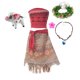 thumbnail image 5 of Disney Moana Dresses Girls Costume Cosplay Vaiana Princess Dress Necklace Wig Wreath Kids Carnival Party Summer Beach Clothes, 5 of 5
