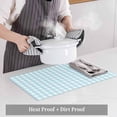 thumbnail image 4 of Aqua Blue Green Placemats for Dinning Table Set of 4, Checkered Plaid Gingham Lattice Trellis Burlap Kitchen Place Mats Waterproof Cloth Table Mats, Indoor Outdoor Placemats Easy Clean Dinner Decor, 4 of 8