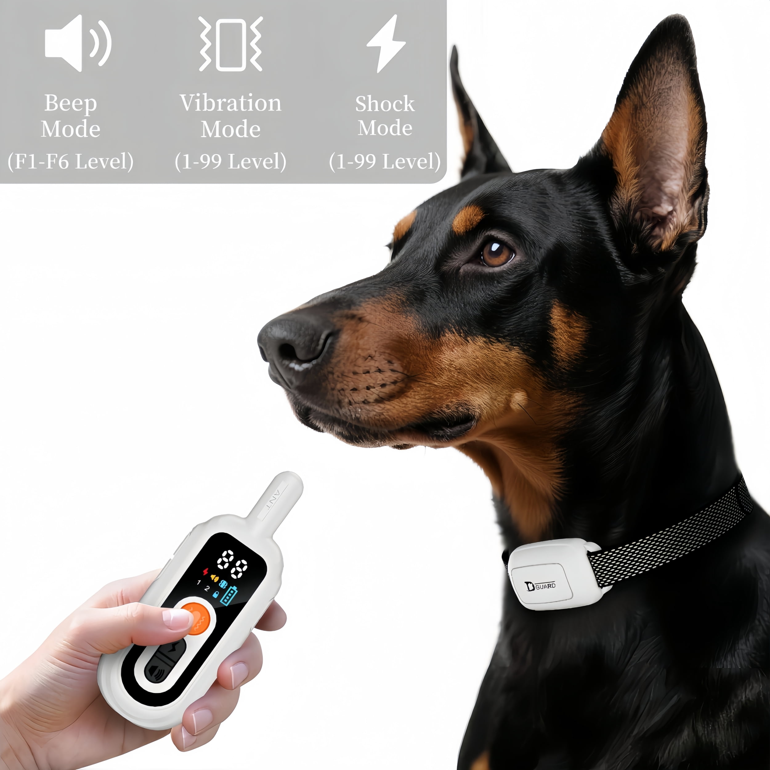 Shock & Vibration Dog Training Collar with Remote, 3300ft Range, Waterproof Rechargeable Electric Collar