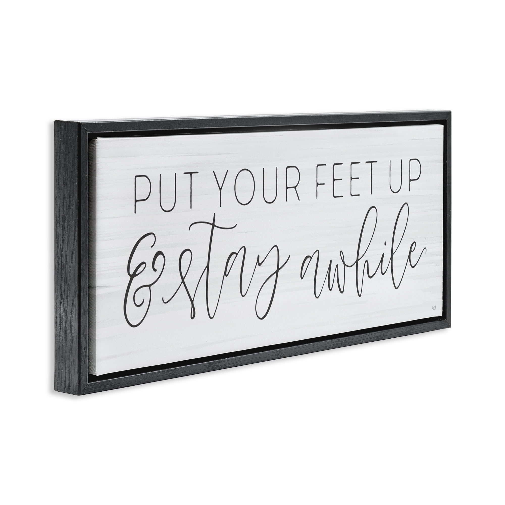 Stupell Industries Put Your Feet Up Black Framed Floater Canvas Wall Art, design by Lux + Me Designs