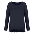 thumbnail image 3 of Awdenio Spring Winter Womens Tops Fashion Solid Color Round Neck Comfortable Loose T-shirt Long Sleeves Blouse Casual Tops, 3 of 7