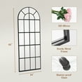 thumbnail image 2 of EDX 24"x65" Arched Windowpane Full Length Mirror, Wall Decor for Livingroom Bathroom Entryway, Black, 2 of 6