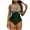 Army Green, variant on One Piece Bathing Suit for Women Hanging Neck Sling High Waist Striped Printed Bikini Swimsuit