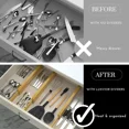 thumbnail image 6 of FAKYFJ 6 Pack Bamboo Drawer Dividers – Expandable 17–22" Adjustable Organizers for Kitchen, Dresser, Office Drawers, 6 of 7