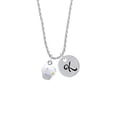 thumbnail image 2 of Delight Jewelry Silvertone 3-D White Cupcake with Sprinkles Silvertone Script Initial Disc - K - Charm Necklace, 20"+3", 2 of 4