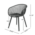 thumbnail image 3 of Tcbosik Outdoor Chairs Set of 2, Plastic Club Chair, Dining Chair for Deck, Patio, Garden, Backyard, Easy Assembly, Black, 3 of 9
