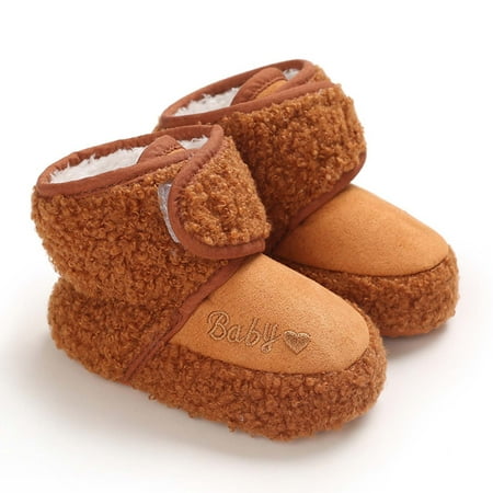 

TMOYZQ Toddler Baby Boys Girls Winter Ankle Boots Cozy Fleece Soft Soled Sock Boots Newborn Non-Slip Sole Warm Sherpa Crib Shoes Outdoor Walking Shoes Savings on Clearance
