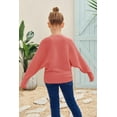 thumbnail image 4 of Girl's Oversized Crewneck  Long Sleeve Fall Sweaters Kids BatwingSlouchy Chunky Pullover Jumper  5-14 Years, 4 of 4
