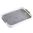 thumbnail image 1 of Bandeja escurridor de platos Cateissary de resina con escurridor de goteo color blanco pequeño, 1 of 6