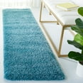 thumbnail image 3 of SAFAVIEH Milan Harlow Solid Plush Shag Runner Rug, Aqua Blue, 2' x 10', 3 of 13