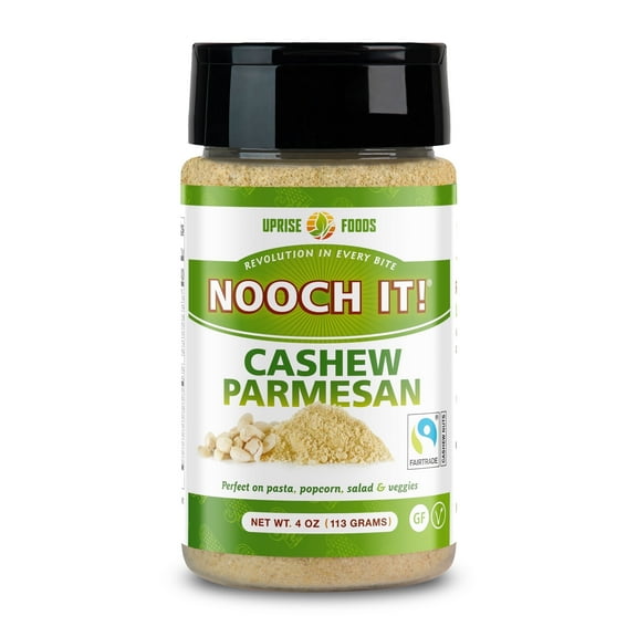 NOOCH IT! Cashew Parmesan Cheese 4oz | Dairy-Free, Organic, Fair Trade, Non-GMO, Gluten-Free | Plant-Based Parmesan Topping for Pasta, Pizza, Popcorn