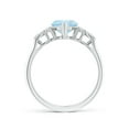 thumbnail image 2 of ANGARA Natural Heart-Shaped Aquamarine Engagement Ring with Diamonds in 14K White Gold for Women (Size-7mm) | March Birthstone, Anniversary, Jewelry Gift for Women | Natural Aquamarine Ring, 2 of 10