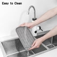 thumbnail image 5 of Bandeja organizadora de silicona para fregadero de cocina para uso múltiple, soporte de esponjas ecológico para encimera o fregadero de baño de cocina (gris, 10 "× 5,3"), 5 of 5