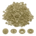 thumbnail image 1 of Uxcell 100 juegos de broches de plástico de resina T5, kit de botones de broche redondo brillante sin costura para costura de telas, manualidades, ropa, bolsas (Caqui), 1 of 6