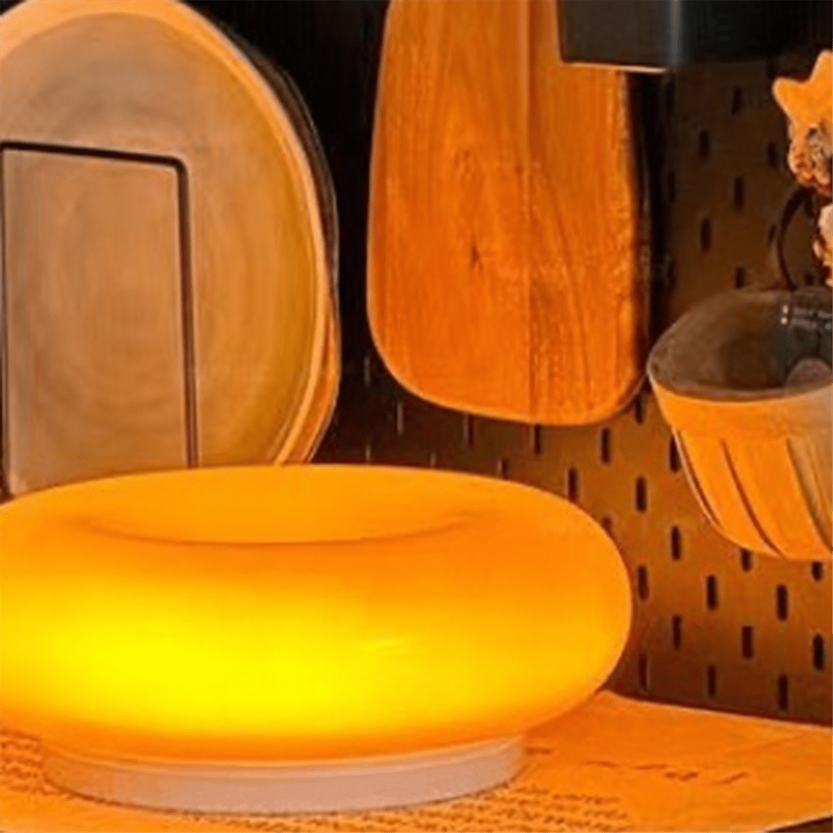 Orange Donut Lamp, Mid Century Modern Bedside Novel Art Deco Beautiful Table and Wall Decoration Lamp