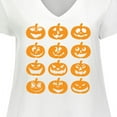 thumbnail image 4 of Inktastic Halloween Pumpkin Faces Orange Women's Plus Size V-Neck T-Shirt, 4 of 5