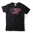 thumbnail image 2 of Men's America First Shirt USA Patriotic Shirt 4th Of July Shirt Fourth Of July Gift Independence Tee (XX-Large Military Green), 2 of 6
