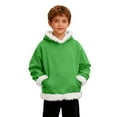 thumbnail image 5 of Hoodie Winter Warm Sherpa Lined Green Hoodie Casual Long Sleeve Sweatshirts Girl Clothes 7-8 Years, 5 of 8