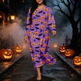 thumbnail image 5 of SELONE Long Nightgowns for Women Long Sleeve Plus Size Halloween Pajamas Dress Pumpkin House Dress Party Nightwear, 5 of 8