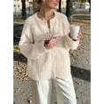 thumbnail image 3 of Gupgi Women Knitted Cardigan Slim Sweaters Casual Button Down Crewneck Jacket Fall Solid Color Outwear, 3 of 8