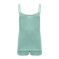 thumbnail image 5 of LYXSSBYX Two Piece Sets for Women Summer Women's Casual Solid Color Gallus Sleeveless Shorts Set Sleeveless Crew Neck Top/shirt Set, 5 of 7