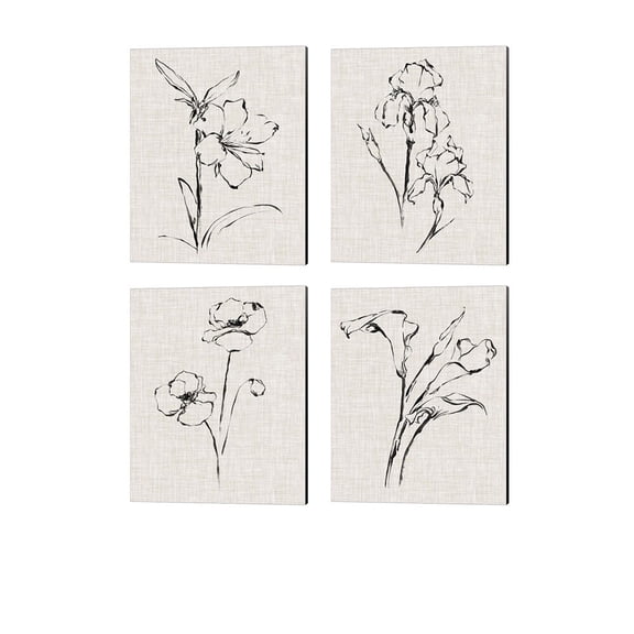 Metaverse Ethan Harper 'Floral Ink Study' Canvas Art (Set of 4)