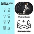 thumbnail image 2 of BaHomeck Drink Coasters Set of 4 with Holder white and brown Jack Russell Terrier dog Water Absorbent Ceramic Coasters Tabletop Protection,Suitable for Various Cup ,Home Decor, 2 of 4