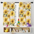 thumbnail image 5 of Blackout Kids Curtains,White Green Leaf Butterfly Newspaper Sunflower Pattern Childrens Insulated Curtains Set Of 2,Bedroom Essentials,Toddler Room Decor 42"x54", 5 of 5