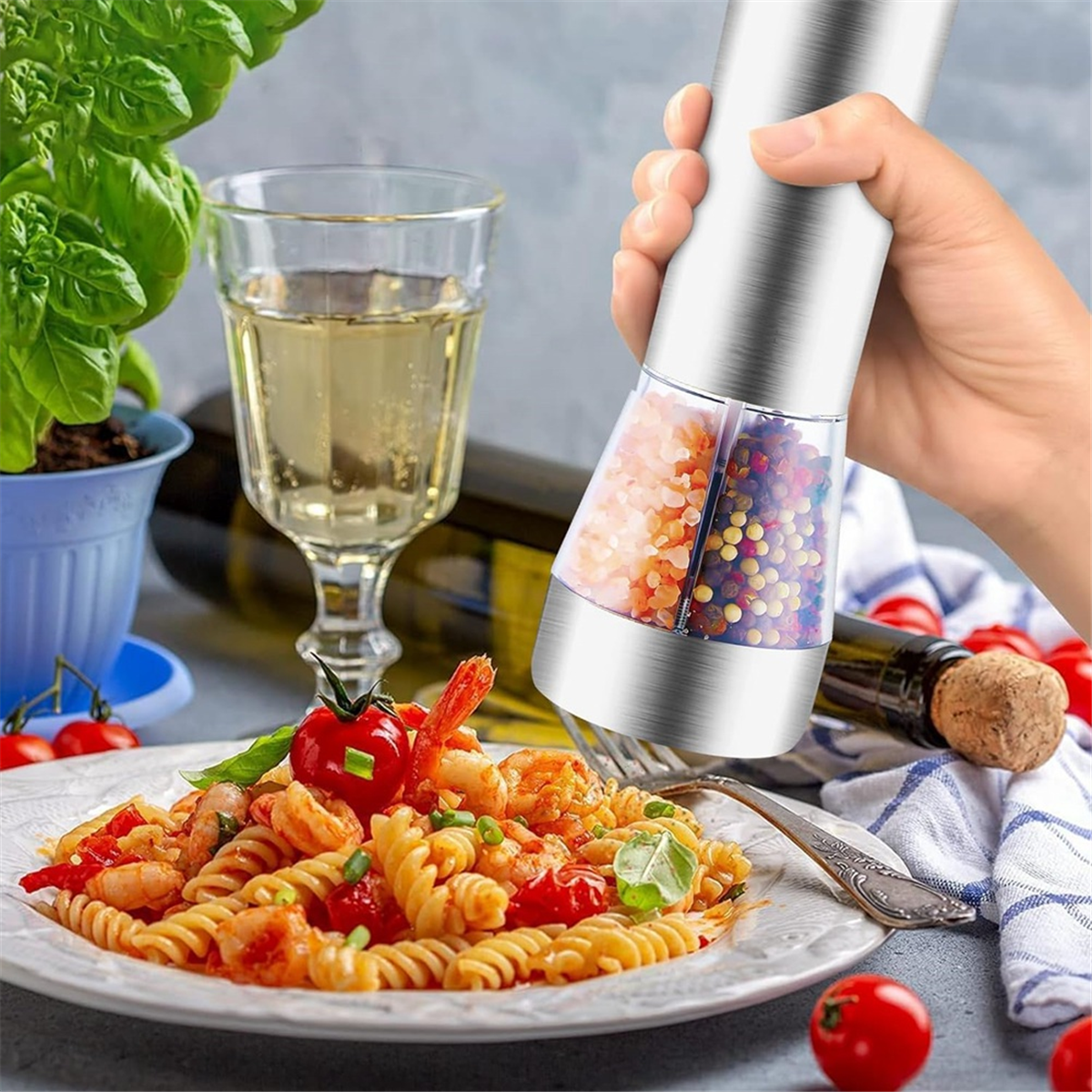 Electric Salt and Pepper Grinder Set