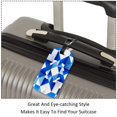thumbnail image 3 of Square 2Pack PU Leather Blue and White Geometry Cruise Luggage Tag with Privacy Cover and Name ID Tag for Travel Handbags Backpacks Luggage Tags, 3 of 6