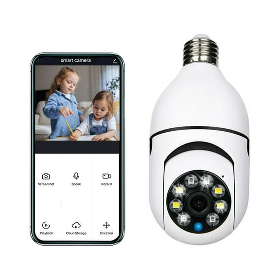 Security Camera, 2025 Upgrade WiFi Bulb Camera - 1080P Pan Tilt Wireless 2.4Ghz 360 Degree E27 Panoramic IP Camera, Security Cameras with Vision Human Motion Detection and Alarm