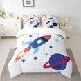 thumbnail image 2 of Erosebridal Rocket Bedding Twin Size,Planet Comforter Sets With Sheets,Blue White Stars Bedding Sets Twin Size, Microfiber Room Decor,7Pcs, 2 of 5