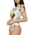 thumbnail image 2 of Gaeub Vintage Bike Flower Butterfly Women'S Short Sleeve One Piece Swimsuit Sexy High-Waisted Bodysuit For Swimming, Beach, Sports - X-Large, 2 of 9