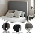 thumbnail image 4 of Merrick Lane Gray Faux Linen Twin Headboard with Stylish Upholstery, Dual Hanging Options, Charging Station with 2 Outlets, USB Port, USB-C Port, 4 of 12