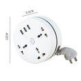 thumbnail image 3 of Universal Power Strip Surge Protector with 3 AC Outlets & 3 USB Ports, 2500W/10A, 110-250V International Travel Adapter, Multi-Plug Extension Cord, 3 of 8