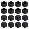 thumbnail image 1 of Protectores de piso para patas de silla, paquete de 16, tapas cuadradas de PVC y fieltro de 30mm(1.18") (Negro), 1 of 7