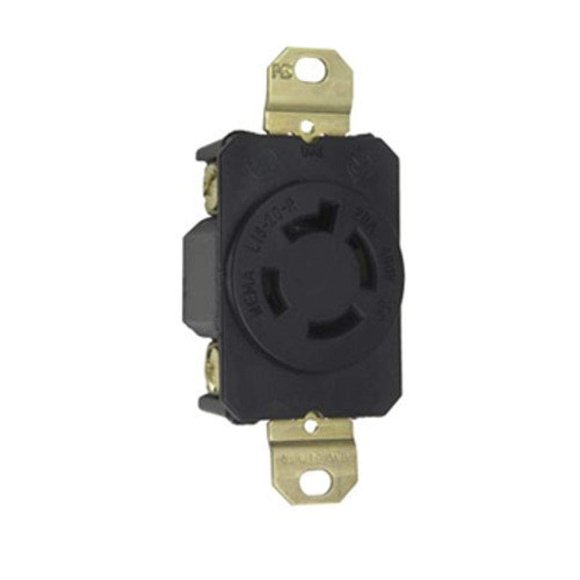 Legrand Pass & Seymour L1620C Turnlok Industrial Spec Grade Locking Receptacle, 20 Amp 3 Phase 480V, NEMA L16-20R, Black (1 Count)