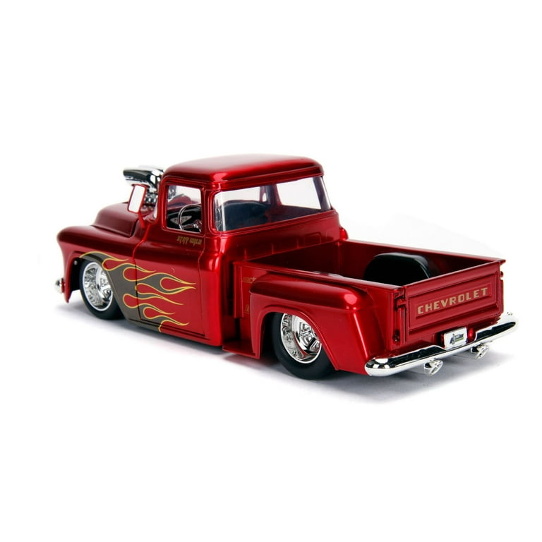 Chevrolet Stepside Tow Truck 1955 – Rouge Métallisé – JADA 1/24 (neuf)