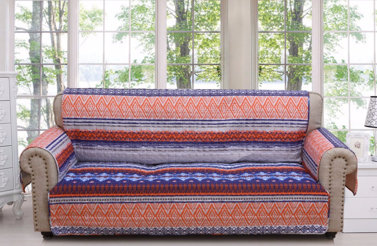 Boho Style Multicolor Sofa size Furniture Protector by Greenland Home