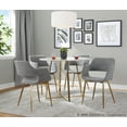thumbnail image 2 of LumiSource Gold Metal, Grey Fabric Margarite Chair - Set of 2, 2 of 6