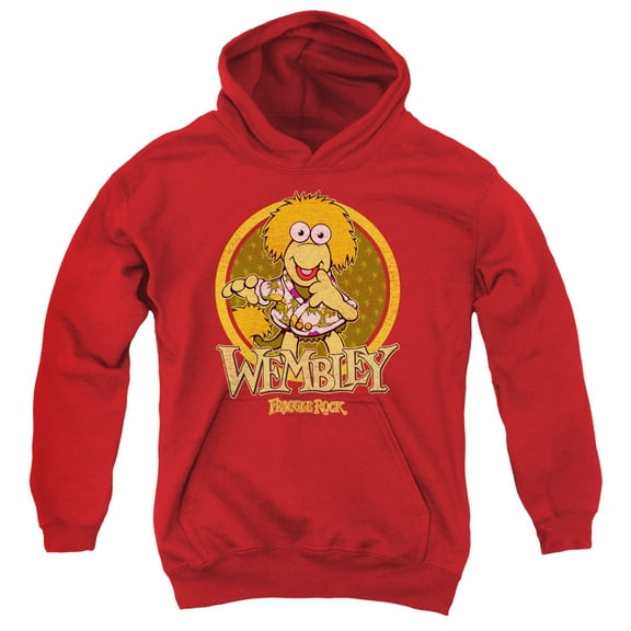 Fraggle Rock Wembley Circle Youth Pullover Hoodie Sweatshirt Red