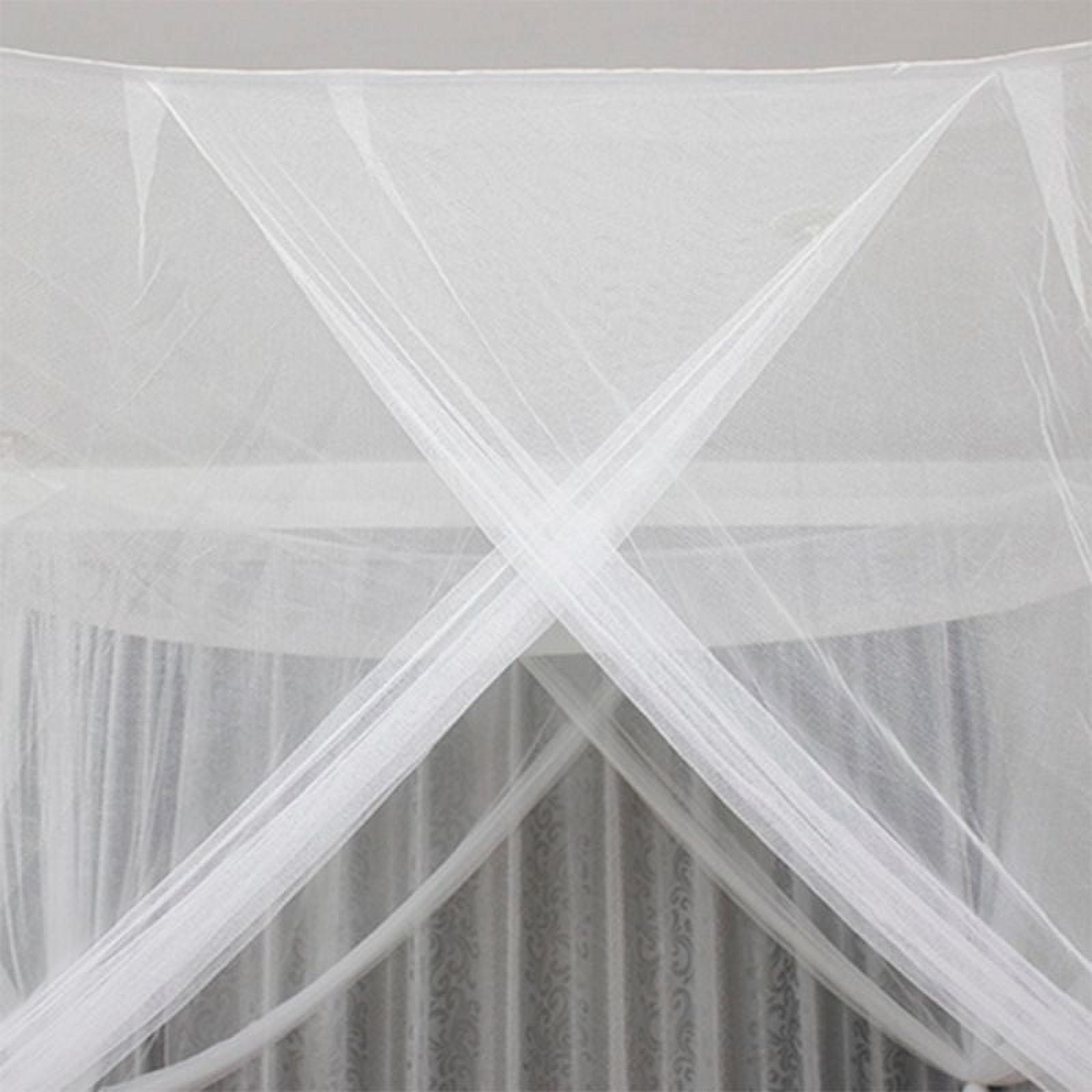 Clearance! 74.80"*82.68"*94.49" 4 Corner Elegant Lace Post Bed Canopy Mosquito Net Full Queen King Size Bedding White