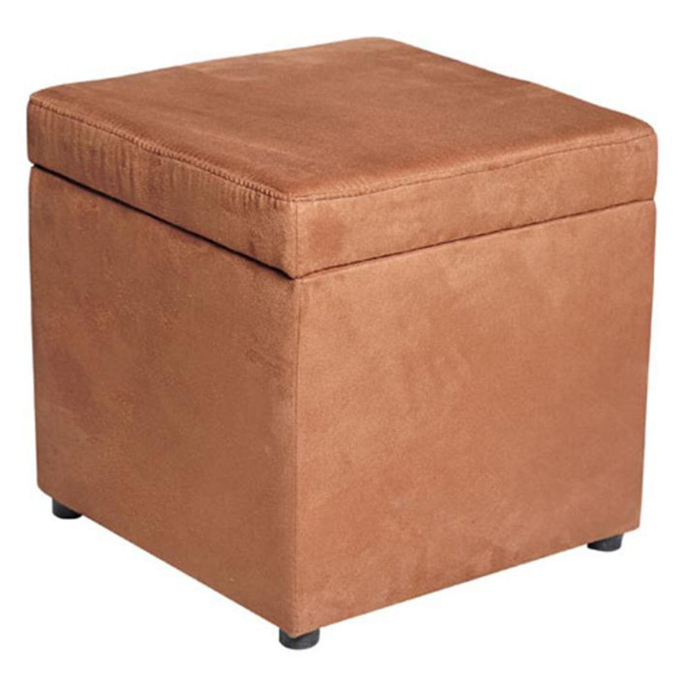 HOMCOM 16" Microfiber Upholstered Cube Storage Ottoman Footrest Seat