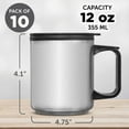 thumbnail image 5 of Stainless Steel Travel Mugs with Handle 12 oz. Set of 10, Bulk Pack - Perfect for Coffee, Soda, Other Hot & Cold Beverages - Stainless Steel, 5 of 5
